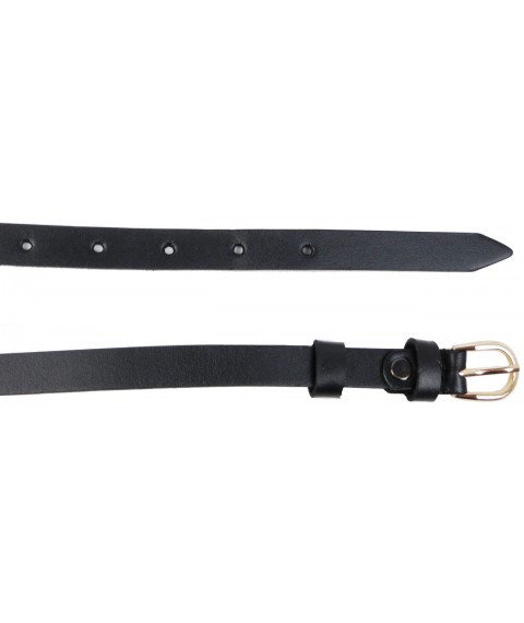 Narrow women's leather belt Skipper, Ukraine black