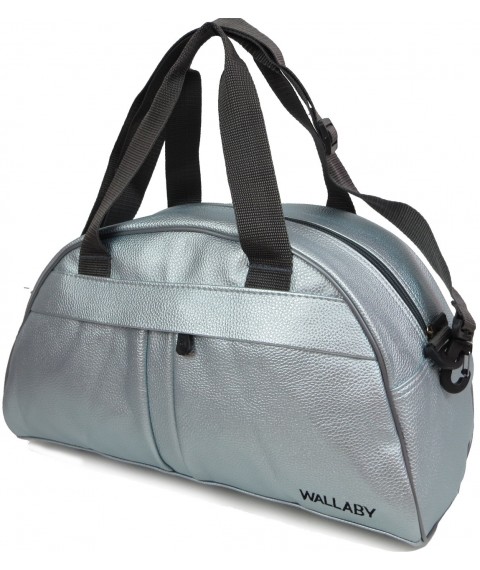 Спортивна сумка  зі шкірозамінника 16 л Wallaby  сріблястий