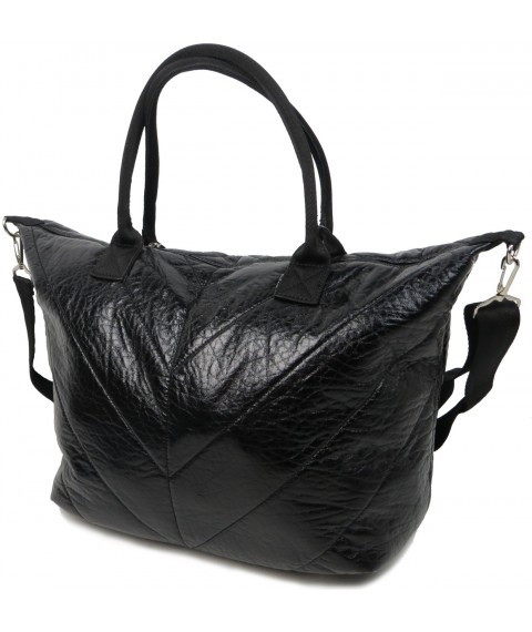 Wallaby faux leather women's bag, black