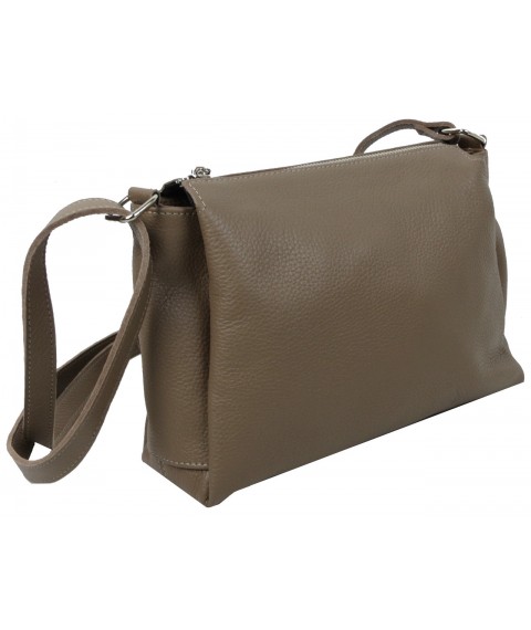 Women's leather shoulder bag Borsacomoda beige