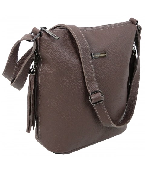 Women's leather shoulder bag Borsacomoda brown