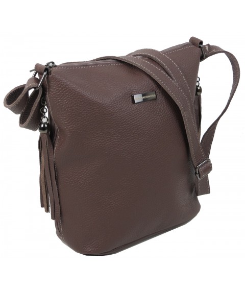 Women's leather shoulder bag Borsacomoda brown