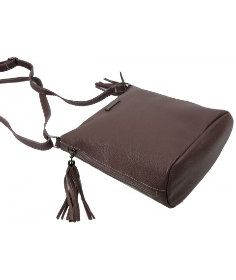 Женская кожаная сумка через плечо Borsacomoda коричневая