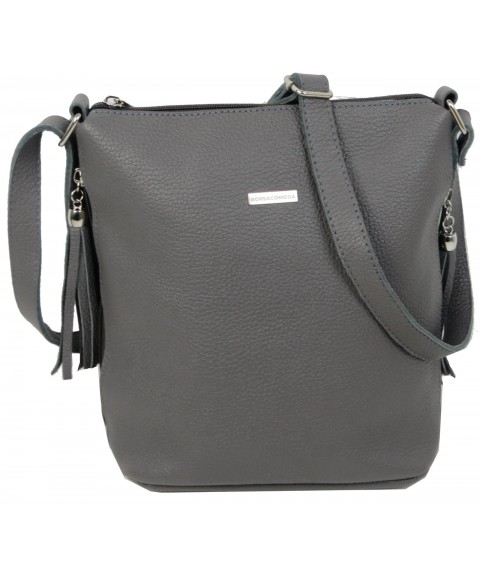 Women's leather shoulder bag Borsacomoda gray 878.021