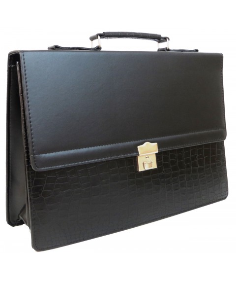 Portfolio faux leather briefcase black
