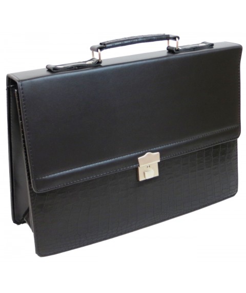 Portfolio faux leather briefcase black