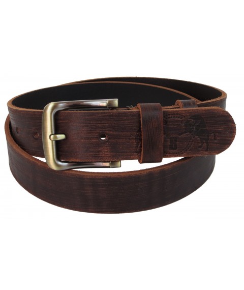 Men's belt made of genuine leather Skipper brown 3.8 cm