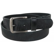 Men's leather belt Skipper black 3.8 cm