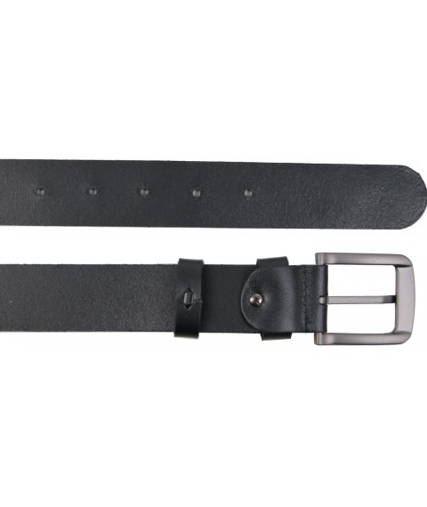 Men's leather belt for Skipper jeans, Ukraine black 3.8 cm