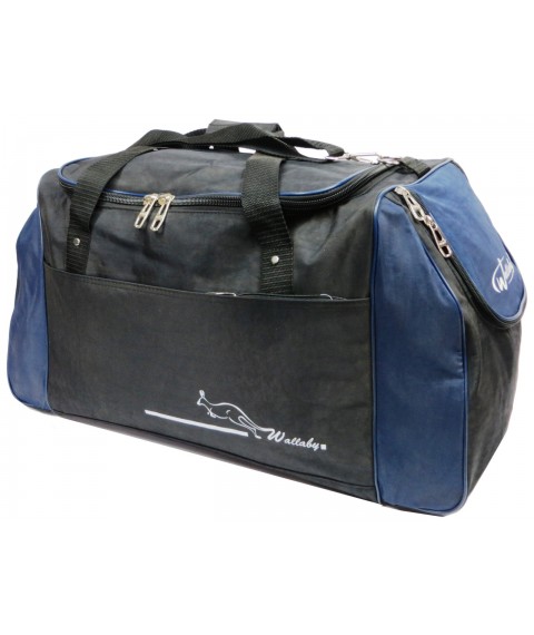 Спортивная сумка 59L Wallaby, Украина черная с синим 447-1
