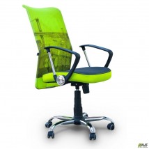 Кресло АЭРО HB сиденье Сетка серая, боковины Zeus 047 Light Green/ спинка Сетка лайм-Brooklyn Bridge