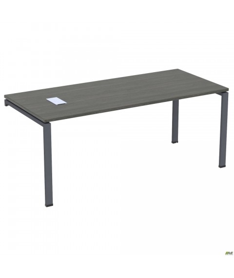 Стол руководителя с фрезеровкой под розетку М203 SIG-119R (2000х800х750мм) Черный графит 60х30мм. Вя