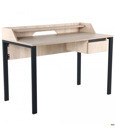 Стол компьютерный Pluto Top SH (1200х600х750) Дуб Эндгрейн/Черный графит
