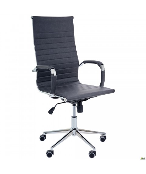 Кресло Slim HB Хром Tilt WAX Black Grey