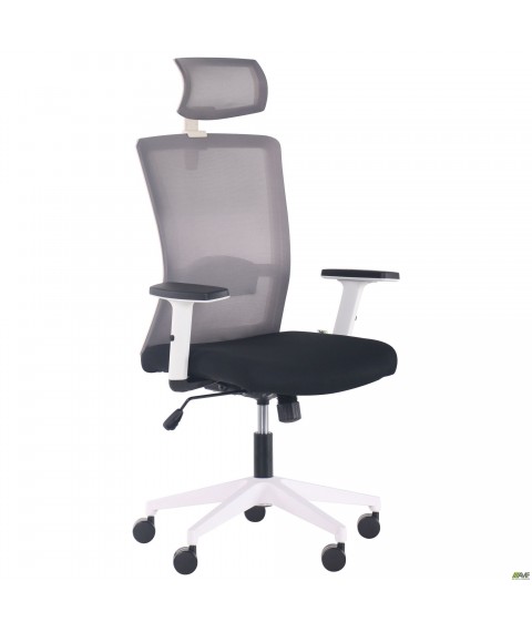 Кресло Uran White HR сиденье Нест-01 черная/спинка Сетка HY-109 серая