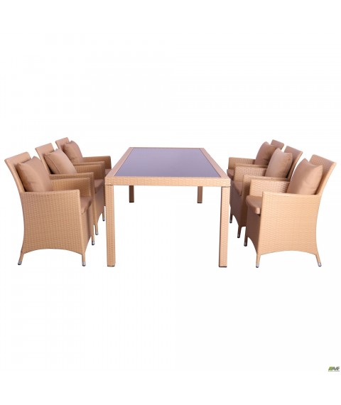 Комплект мебели Samana-6 из ротанга Elit (SC-8849) Sand AM3041 ткань A14203