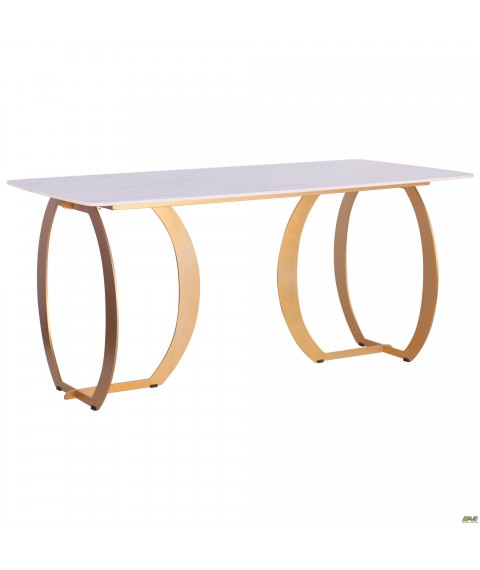 Стол обеденный Alexis gold/ceramics Lasa bianco