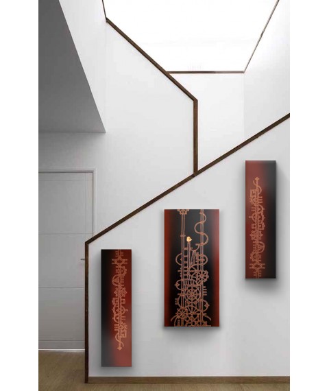 Metal ceramic design heater UDEN-S "Awakening" (triptych)