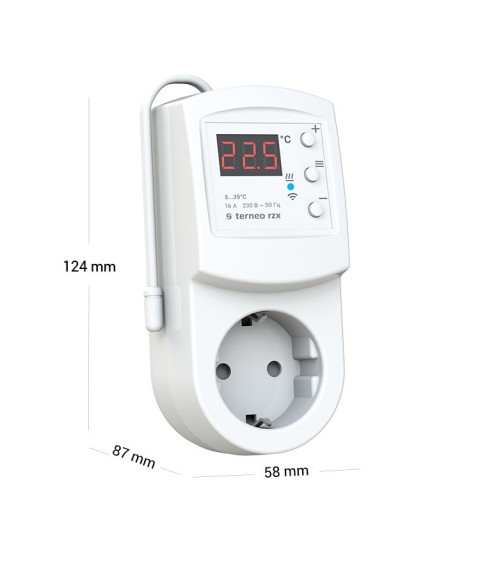 Wi-Fi thermostat in the terneo rzx outlet