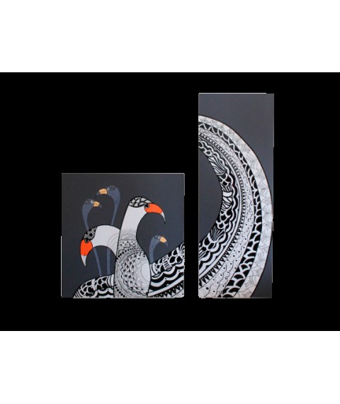 Metal ceramic design heater UDEN-S "Winged story" (diptych)