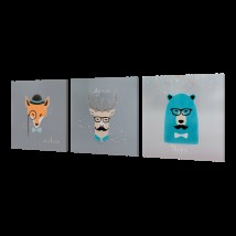 Metal ceramic design heater UDEN-S "Hipsters" (triptych)