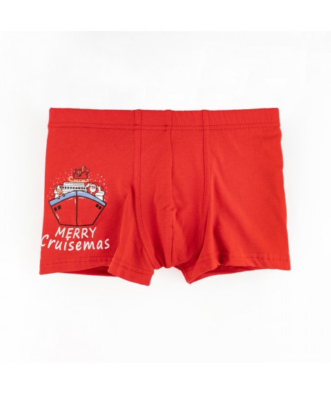 Трусы-боксеры для мальчиков с принтом Merry Christmas  Dexter`s  Красный d4002-2-2  134 см (d4002-2-2)