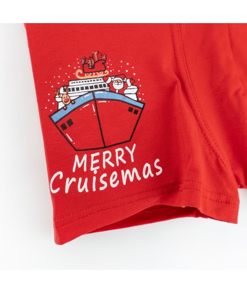 Трусы-боксеры для мальчиков с принтом Merry Christmas  Dexter`s  Красный d4002-2-2  134 см (d4002-2-2)