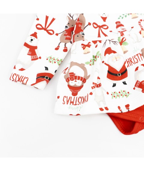 Боді-сукня для дівчинки новорічна з крильцями та пов'язкою Santa  Dexter`s  Білий d373нг-нв-б  86 см (d373нг-нв-б)