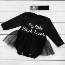 Боді-плаття My little Black dress з пов'язкою  Malena  Чорний 330  80 см (330-2)