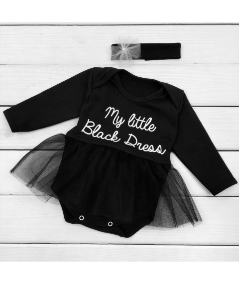 Боди-платье для девочки My little Black dress с повязкой  Malena  Черный 330  80 см (330-2)