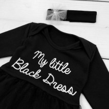 Боди-платье для девочки My little Black dress с повязкой  Malena  Черный 330  74 см (330-2)