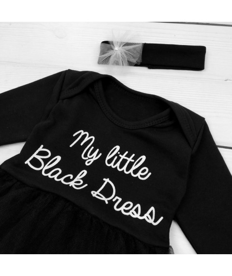 Боди-платье для девочки My little Black dress с повязкой  Malena  Черный 330  74 см (330-2)