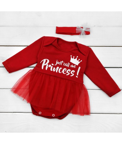 Боди-платье для девочки Call me Princess с повязкой  Malena  Красный 330  86 см (330-1)