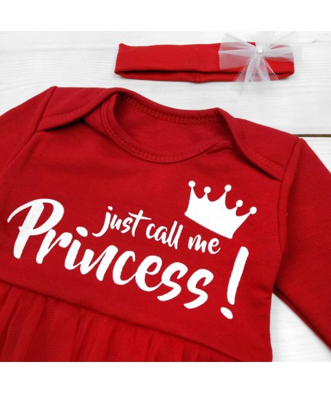 Боди-платье для девочки Call me Princess с повязкой  Malena  Красный 330  80 см (330-1)