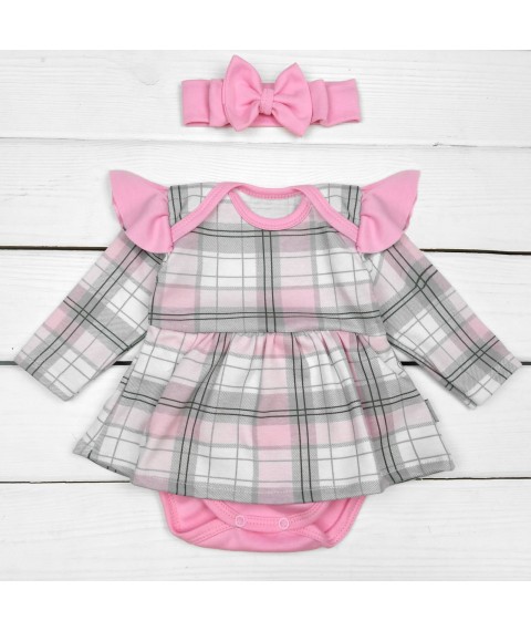 Dexter`s Dexter`s Pink Plaid Skirted Body with Skirt for Girls Pink 9-55 86cm (d9-55-1)