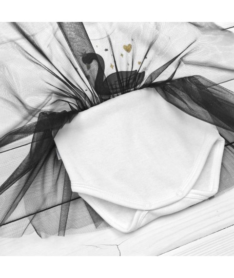 Swan Dexter`s White; Black 330 80 cm (d330lb-b) bodysuit with tulle and headband