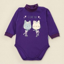 Bodysuit for girls from 1 year with nachos I love You Dexter`s Purple 339 80 cm (d339alv-f)