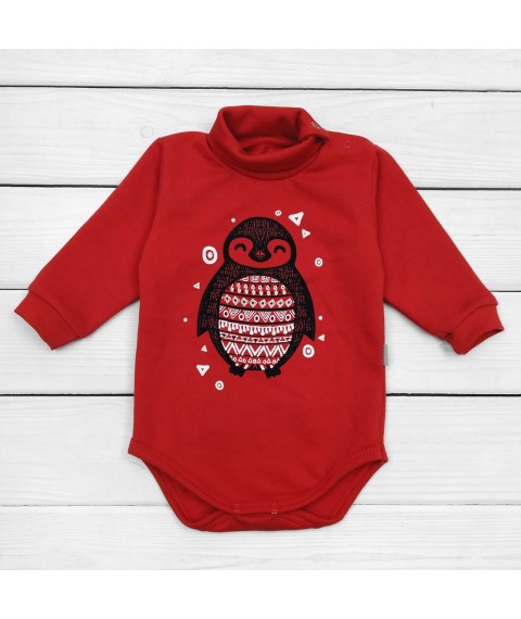 Bodysuit with red nachos Penguin Dexter`s Red 329 74 cm (d329pg-kr)