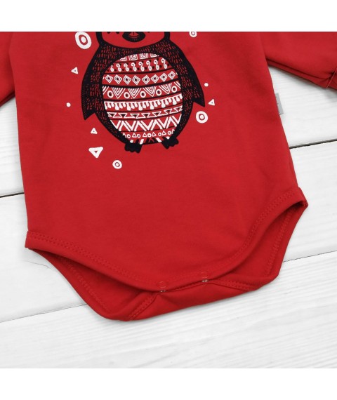 Bodysuit with red nachos Penguin Dexter`s Red 329 74 cm (d329pg-kr)