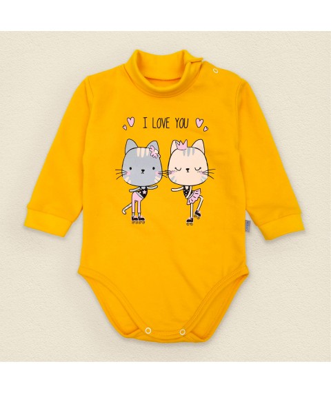 Bodysuit with a high neck I love you Dexter`s Yellow-hot 339 80 cm (d339alv-or)