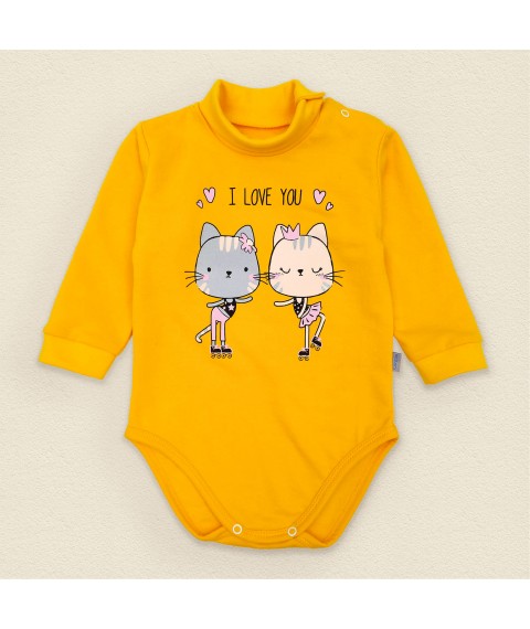 Боді футер з високою горловиною I love you  Dexter`s  Жовтогарячий d339алв-ор  86 см (d339алв-ор)