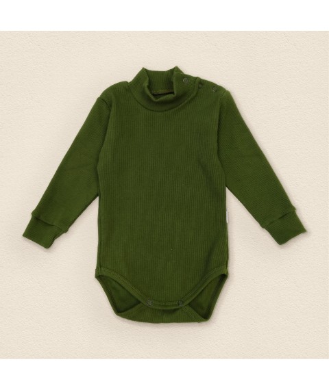 Khaki Dexter`s Khaki Ribbed Long Sleeve Bodysuit Khaki 18-62 86 cm (d18-62-6)