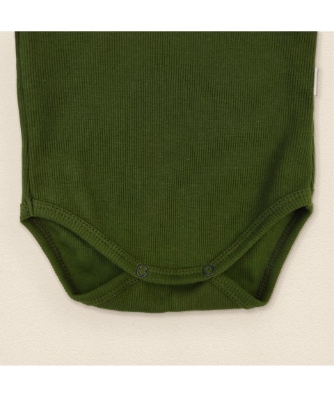 Khaki Dexter`s Khaki Ribbed Long Sleeve Bodysuit Khaki 18-62 86 cm (d18-62-6)