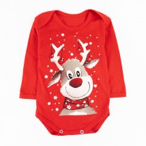 Monochrome holiday bodysuit with Rudolph Dexter`s print Red d104ol-ngtg 68 cm (d104ol-ngtg)