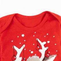 Monochrome holiday bodysuit with Rudolph Dexter`s print Red d104ol-ngtg 68 cm (d104ol-ngtg)