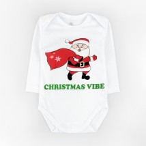 Боди детский с длинным рукавом кулир Christmas vibe  Dexter`s  Білий d104-78  86 см (d104-78)