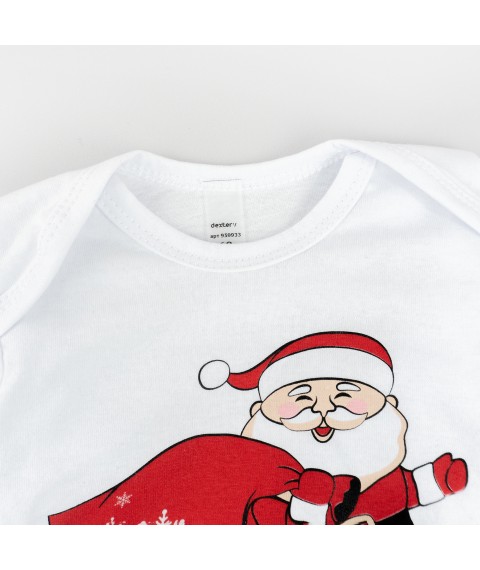 Боди детский с длинным рукавом кулир Christmas vibe  Dexter`s  Білий d104-78  86 см (d104-78)