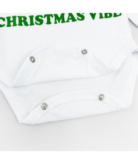 Боди детский с длинным рукавом кулир Christmas vibe  Dexter`s  Білий d104-78  86 см (d104-78)