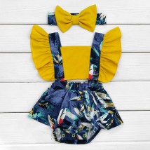 Боди платье с повязкой для девочки Night  Dexter`s  Желтый; Темно-синий 1-37  68 см (d1-37нч-ж)