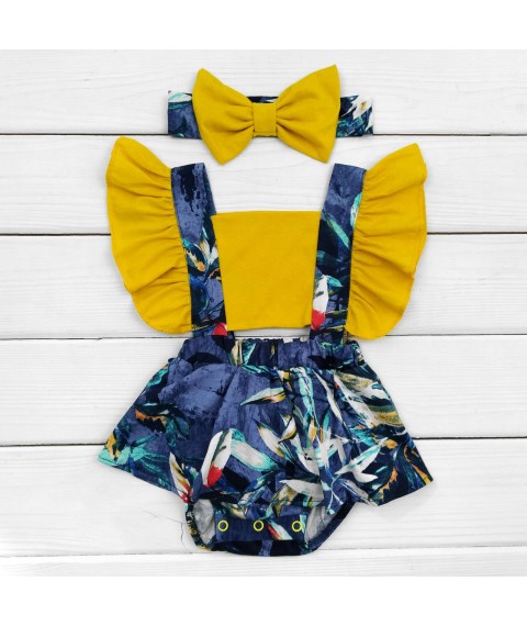 Боди платье с повязкой для девочки Night  Dexter`s  Желтый; Темно-синий 1-37  86 см (d1-37нч-ж)